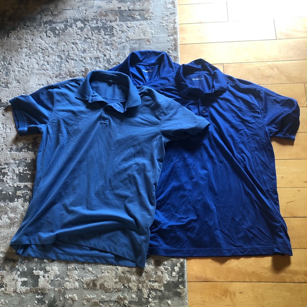 Bundle 3 Blue Golf Polos size large